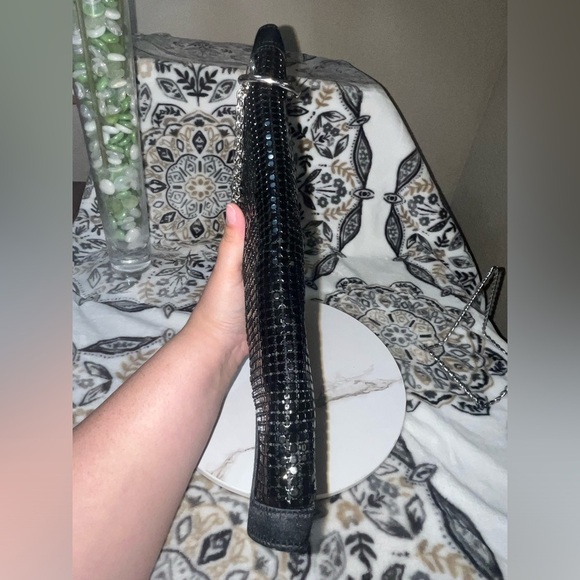 BCBGMaxAzria Shiny Sequin Envelope Clutch, Silvertone Hardware - Picture 13 of 13